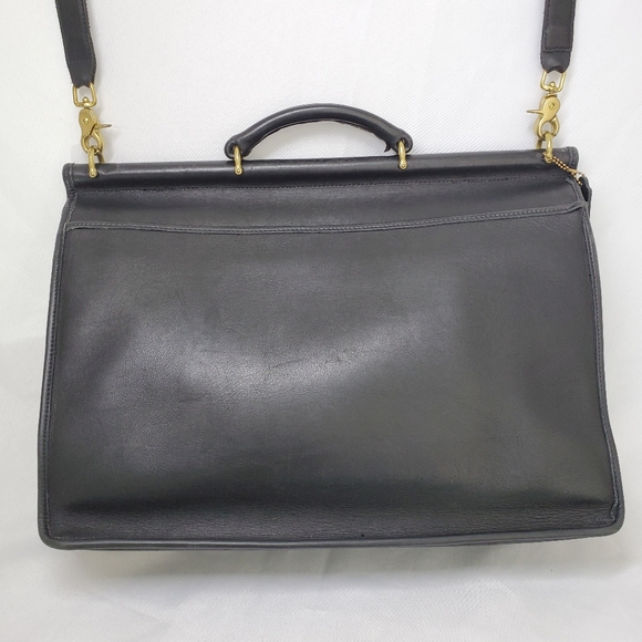 Vintage 90s Coach Beekman Briefcase Black Leather Bag 5266 - Picture 2 of 16